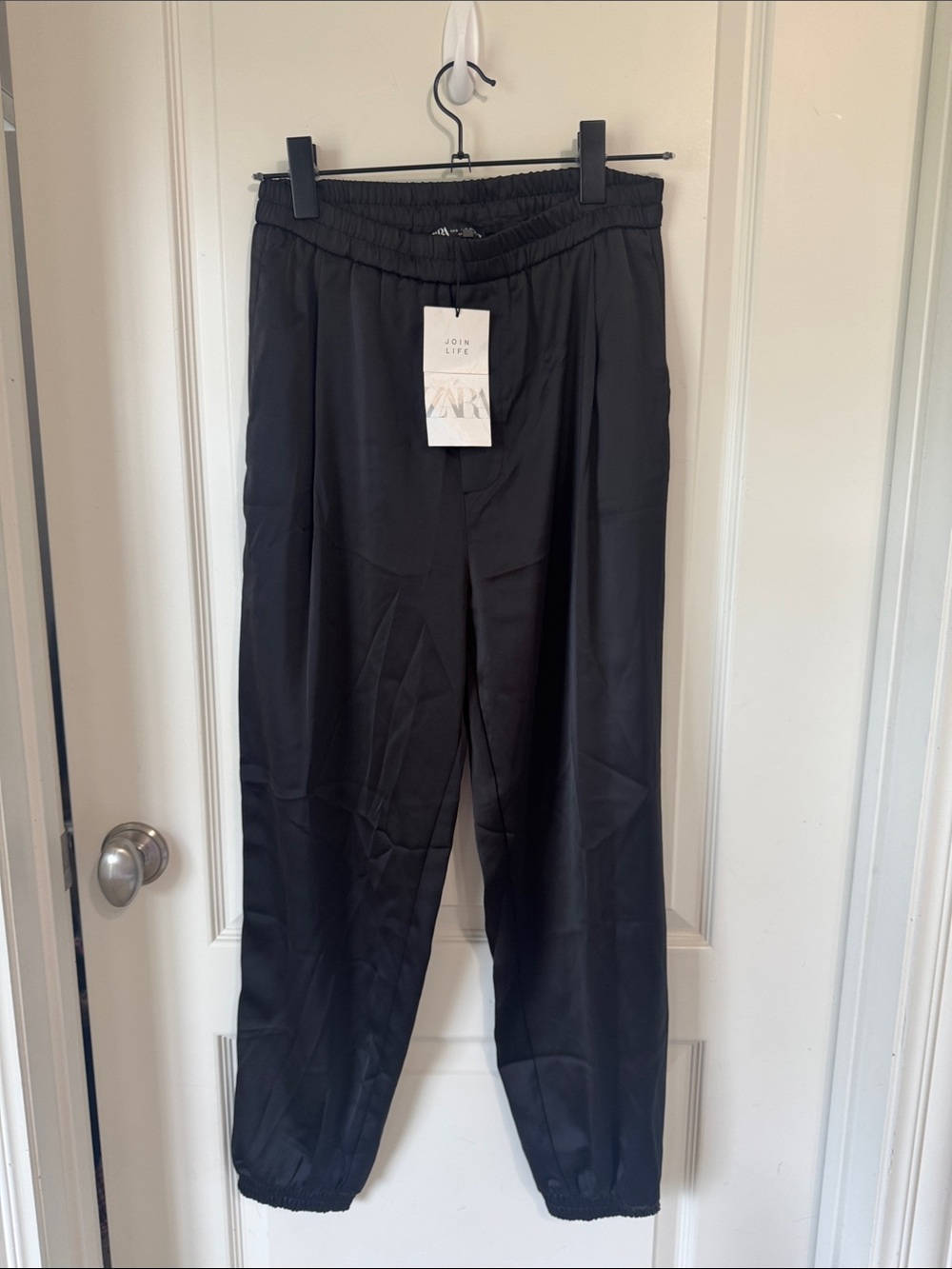 ZARA Black Elastic Waist Joggers